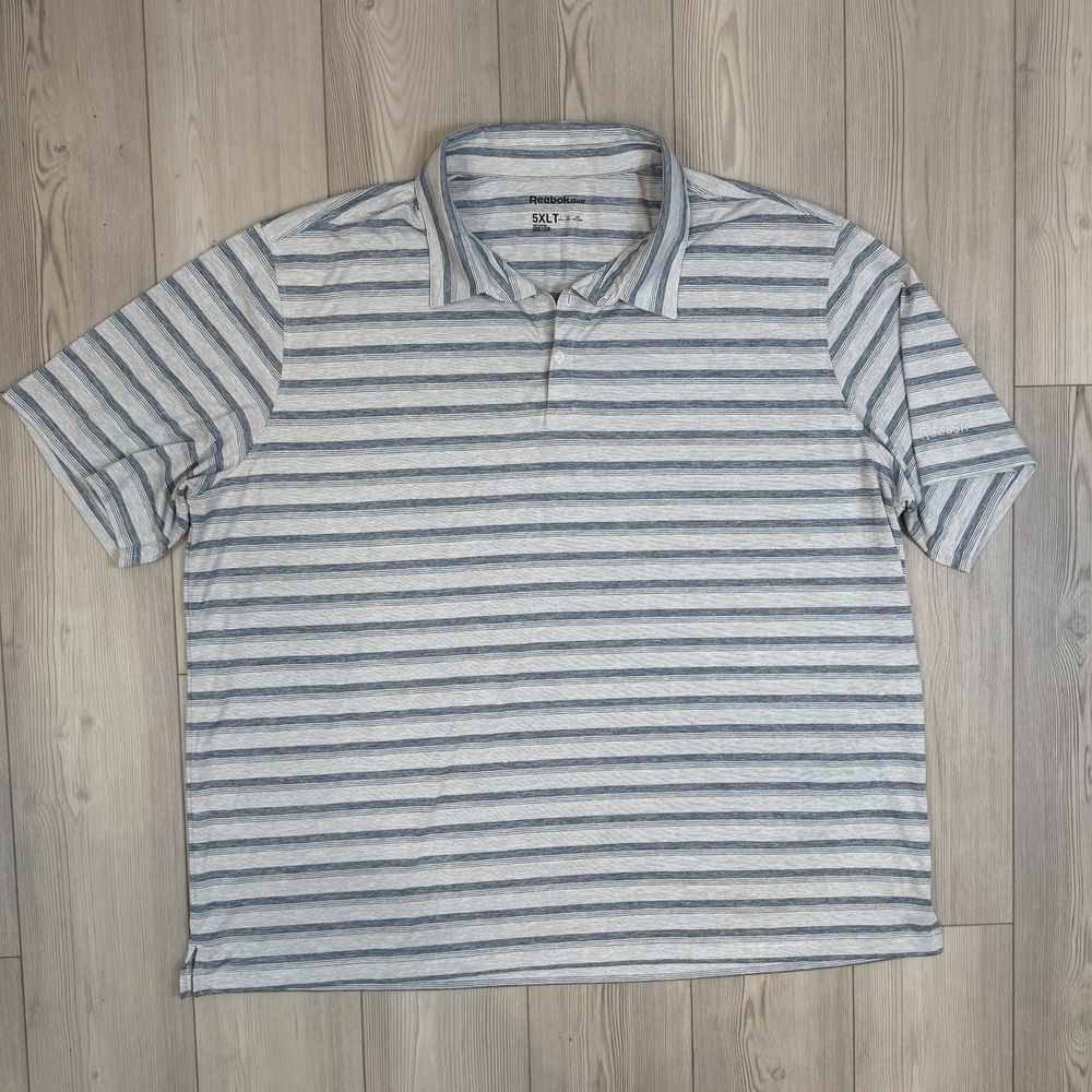 Reebok Golf Polo Shirt Mens Sz 5XLT Big And Tall  Performance Short Sleeve Blue